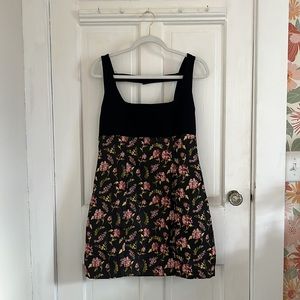 Anthropologie Maeve Square-Neck Brocade Mini Dress